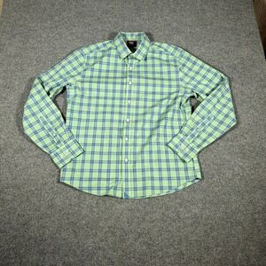 UNTUCKit Shirt Mens Medium Button Down Wrinkle Free Green Blue Plaid